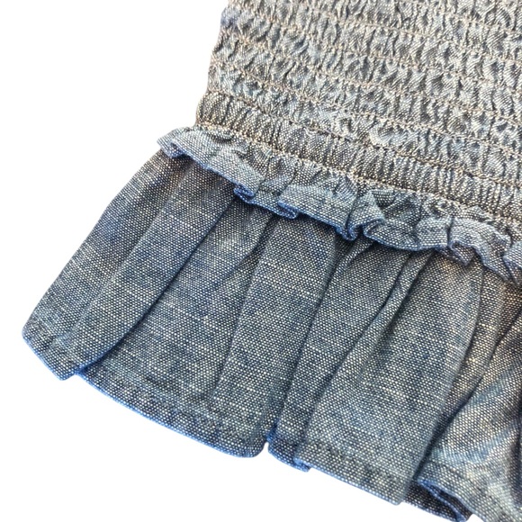 NWT Crewcuts Sz 6-7 Denim Blue Smocked Top - Picture 3 of 5